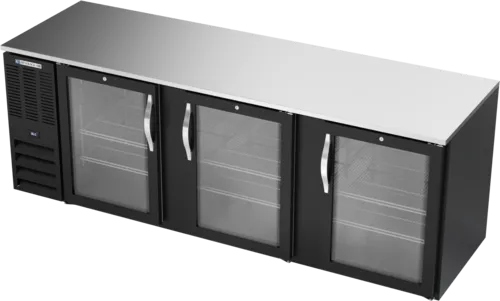 Beverage Air Beverage Air BB94HC-1-FG-B Black 3 Glass Door Refrigerated Back Bar Storage Cabinet