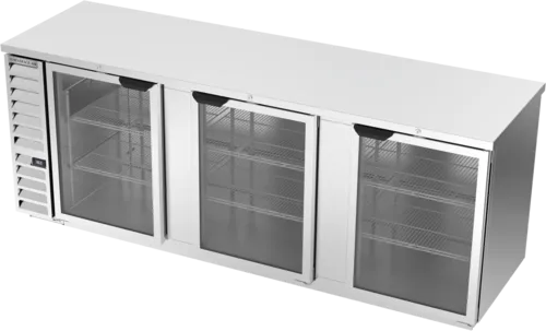 Beverage Air BB94HC-1-FG-S Silver 3 Glass Door Refrigerated Back Bar Storage Cabinet, 115 Volts