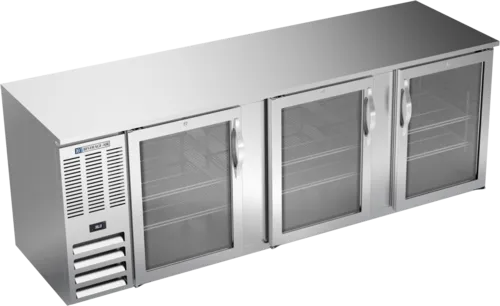Beverage Air Beverage Air BB94HC-1-FG-S Silver 3 Glass Door Refrigerated Back Bar Storage Cabinet