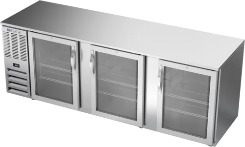Beverage Air Beverage Air BB94HC-1-FG-S Silver 3 Glass Door Refrigerated Back Bar Storage Cabinet
