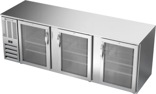 Beverage Air Beverage Air BB94HC-1-G-S Silver 3 Glass Door Refrigerated Back Bar Storage Cabinet