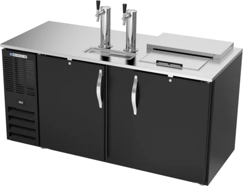 Beverage Air Beverage Air DD68HC-1-C-B 2 Taps 1/2 Barrel Draft Beer Cooler - Black, 3 Kegs Capacity