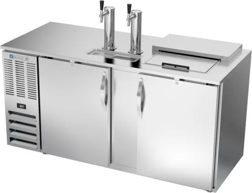 Beverage Air Beverage Air DD68HC-1-C-S 2 Taps 1/2 Barrel Draft Beer Cooler - Stainless Steel, 3 Kegs Capacity