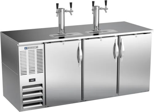 Beverage Air Beverage Air DD72HC-1-S 4 Taps 1/2 Barrel Draft Beer Cooler - Stainless Steel, 3 Kegs Capacity