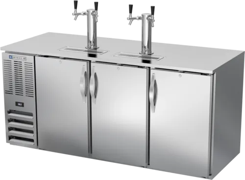 Beverage Air Beverage Air DD72HC-1-S 4 Taps 1/2 Barrel Draft Beer Cooler - Stainless Steel, 3 Kegs Capacity