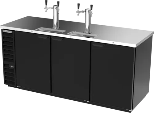 Beverage Air DD78HC-1-B 4 Taps 1/2 Barrel Draft Beer Cooler - Black, 4 Kegs Capacity, 115 Volts