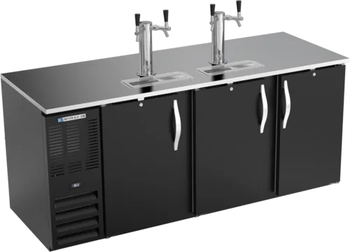 Beverage Air Beverage Air DD78HC-1-B 4 Taps 1/2 Barrel Draft Beer Cooler - Black, 4 Kegs Capacity
