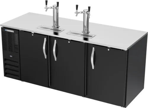 Beverage Air Beverage Air DD78HC-1-B 4 Taps 1/2 Barrel Draft Beer Cooler - Black, 4 Kegs Capacity