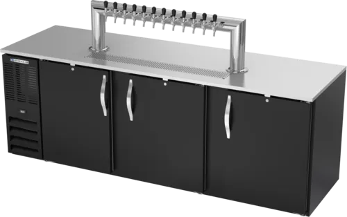 Beverage Air Beverage Air DD94HC-1-B-12T 12 Taps 1/2 Barrel Draft Beer Cooler - Black, 5 Kegs Capacity