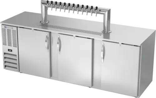Beverage Air Beverage Air DD94HC-1-S-12T 12 Taps 1/2 Barrel Draft Beer Cooler - Stainless Steel, 5 Kegs Capacity