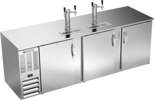 Beverage Air Beverage Air DD94HC-1-S 4 Taps 1/2 Barrel Draft Beer Cooler - Stainless Steel, 5 Kegs Capacity