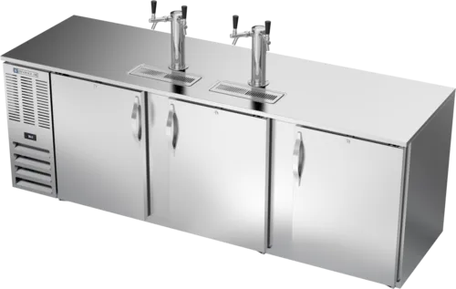 Beverage Air Beverage Air DD94HC-1-S 4 Taps 1/2 Barrel Draft Beer Cooler - Stainless Steel, 5 Kegs Capacity