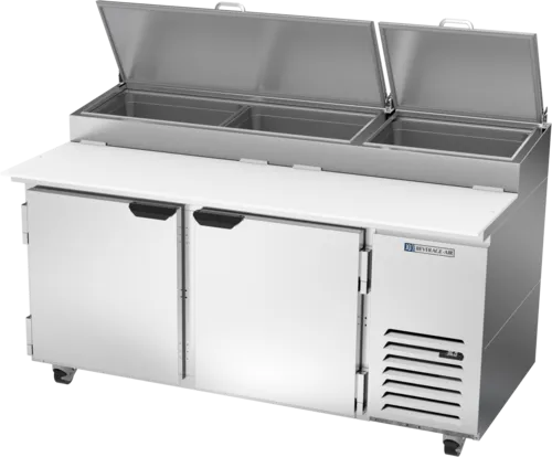 Beverage Air DP67HC 67'' 2 Door Counter Height Refrigerated Pizza Prep Table