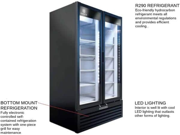 Beverage Air MT34-1B 39.5'' 2 Section Glass Door Merchandiser