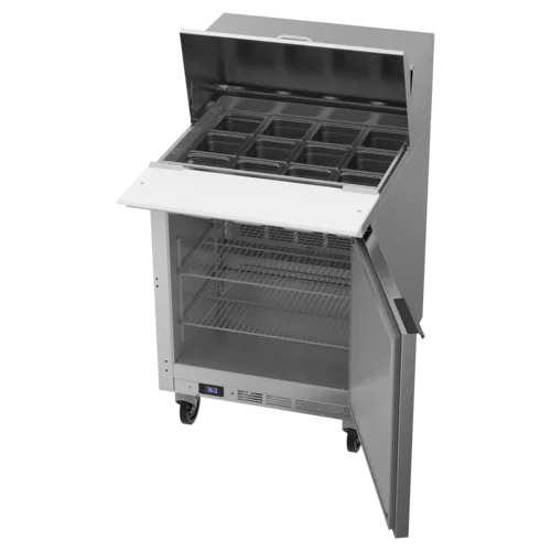 Beverage Air SPE27HC-12M-B 27'' 1 Door Counter Height Mega Top Refrigerated Sandwich / Salad Prep Table