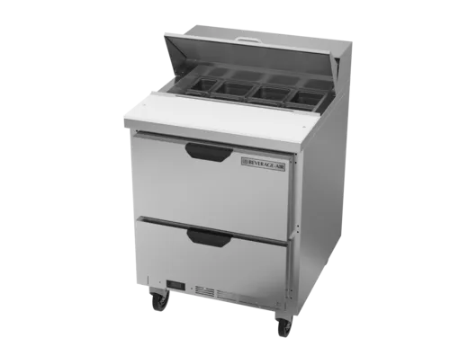 Beverage Air SPED27HC 27'' 2 Drawer Counter Height Refrigerated Sandwich / Salad Prep Table with Standard Top
