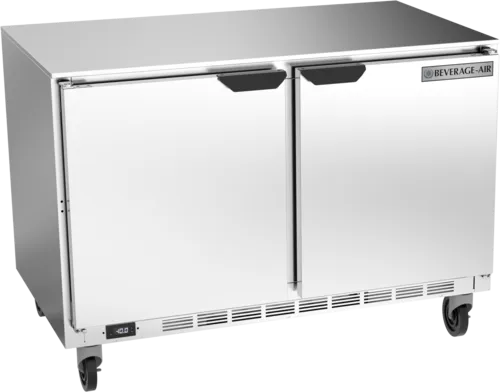Beverage Air UCF48AHC 48'' 2 Section Undercounter Freezer with 2 Left/Right Hinged Solid Doors and Front Breathing Compressor