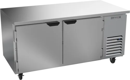 Beverage Air UCF67AHC 67'' 2 Section Undercounter Freezer with 2 Left/Right Hinged Solid Doors and Side / Rear Breathing Compressor