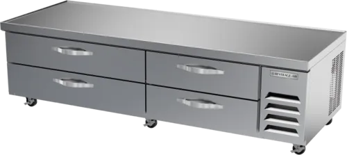Beverage Air WTFCS84HC 84" 4 Drawer Freezer Base, Stainless Steel and Aluminum with Marine Edge Top - 115 Volts
