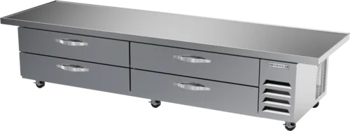 Beverage Air WTFCS96HC-108 108" 4 Drawer Freezer Base, Stainless Steel and Aluminum with Marine Edge Top - 115 Volts
