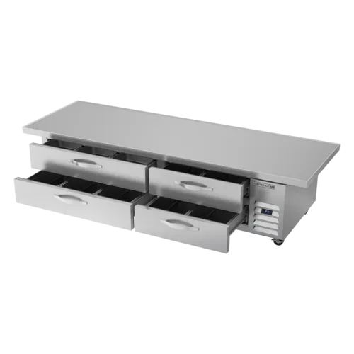 Beverage Air WTRCS84HC-96 96" 4 Drawer Refrigerated Chef Base with Marine Edge Top - 115 Volts