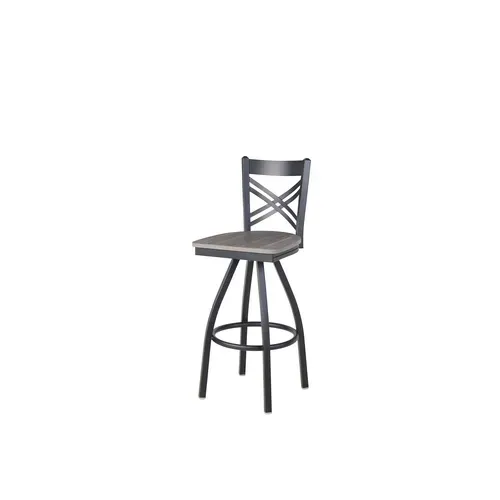 BFM 2130SCSR-SB Akrin Swivel Barstool  cross back