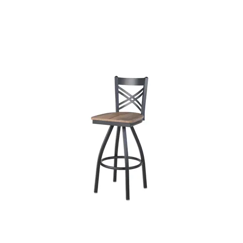 BFM 2130SKPR-SB Akrin Swivel Barstool  cross back