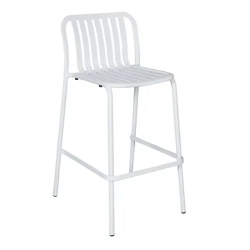 BFM PHKWBS-WH Key West Stacking Bar Stool  vertical slat design
