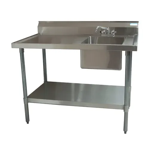 BK Resources BK Resources BKMPT-3048S-R-P-G Work Table with Prep Sink