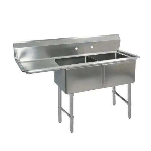 BK Resources BK Resources BKS-2-1620-12-18LS Commercial Sink, (2) Two Compartment, Construction with and - 52.50" W