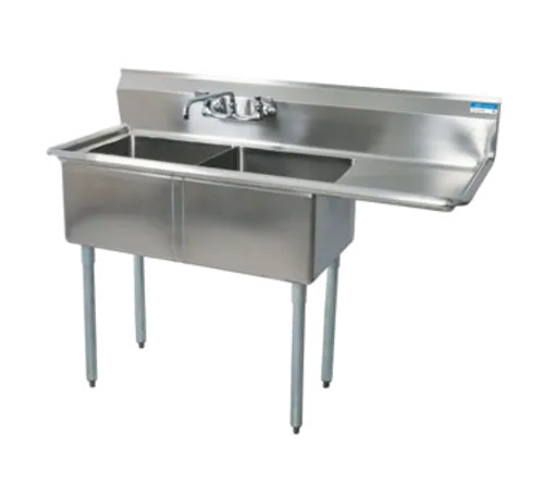 BK Resources BK Resources BKS-2-24-14-24R Commercial Sink, (2) Two Compartment, Construction with and - 74.50" W
