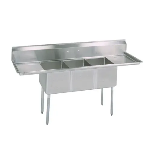 BK Resources BK Resources BKS-3-18-12-18T Commercial Sink, (3) Three Compartment, Construction with and - 900" W