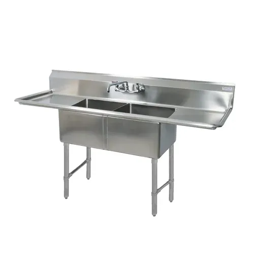 BK Resources BK Resources BKS6-2-18-14-18TS Commercial Sink, (2) Two Compartment, Construction with and - 75.25" W