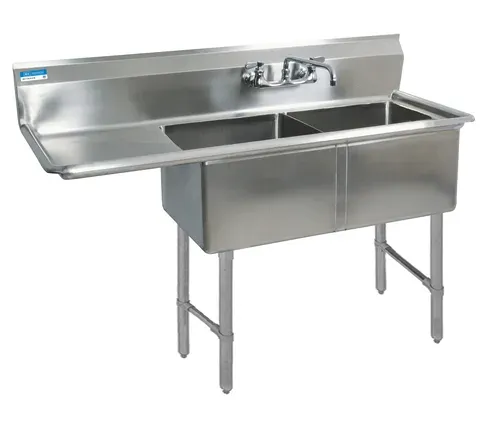 BK Resources BK Resources BKS6-2-24-14-24LS Commercial Sink, (2) Two Compartment, Construction with and - 76.19" W