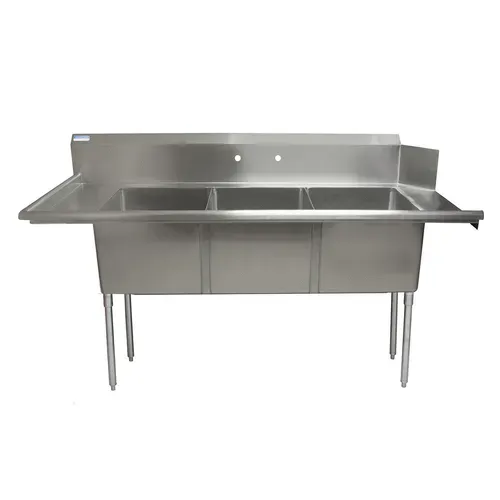 BK Resources BK Resources BKSDT-3-1820-14-LS Soiled Dishtable & Three-Compartment Sink