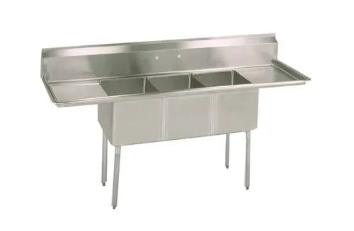 BK Resources BK Resources ES-3-1014-10-12T Commercial Sink, (3) Three Compartment, Construction with and - 540" W