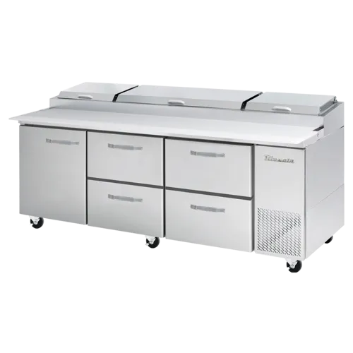 Blue Air Blue Air BAPP93-D4RM-HC 93.25'' 1 Door 4 Drawer Counter Height Refrigerated Pizza Prep Table