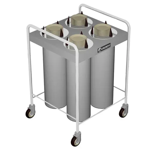 Caddy CM-T-104 Stainless Steel Open Style 4 Stack Unheated Mobile Plate Dish Dispenser for Dishes up to 5-3/4"