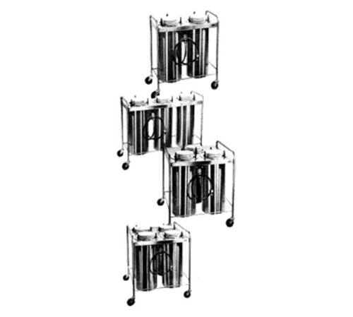 Caddy CM-TQ-403-H Stainless Steel Open Style 3 Stack Heated Mobile Plate Dish Dispenser for 9-5/8" to 10-1/8" Dishes