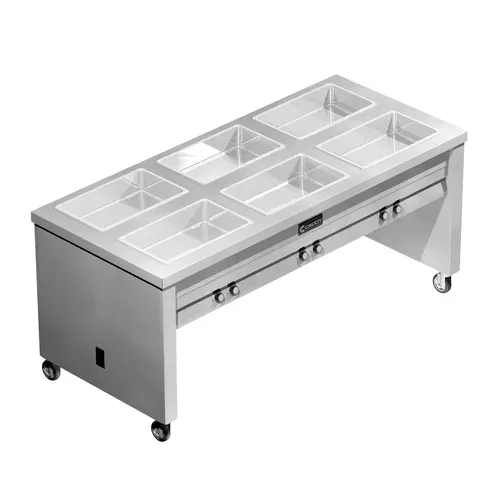 Caddy TF-616 Full Covenience Six Well Units Electric Hot Food Serving Counter with Individual Heat Controls, 208 Volts
