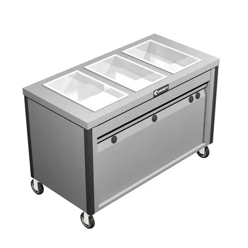Caddy TF-623 Regular (Straight) Three Well Units Electric Hot Food Serving Counter with Individual Heat Controls, 208 Volts