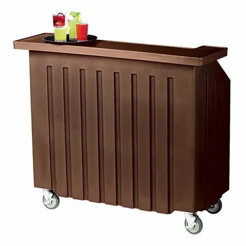 Cambro Cambro BAR540131 Cambar 80 lb. Ice Sink Brown 5-Bottle Speed Rail Portable Bar