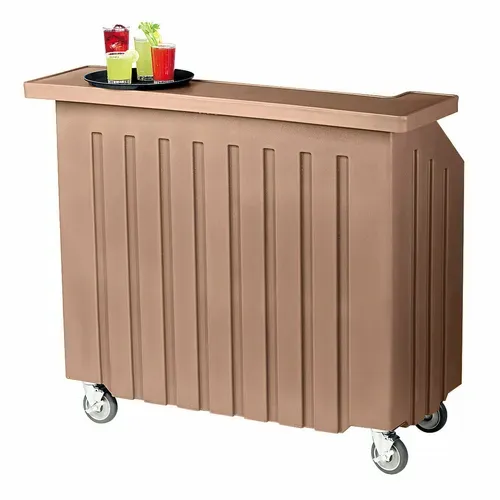 Cambro Cambro BAR540194 Cambar 80 lb. Ice Sink Brown 5-Bottle Speed Rail Portable Bar