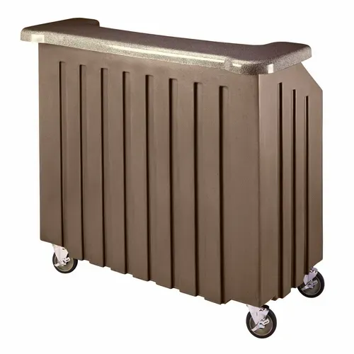 Cambro Cambro BAR540DS672 Cambar 100 lb. Ice Sink Brown 5-Bottle Speed Rail Portable Bar
