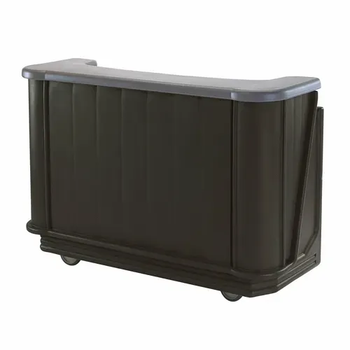 Cambro Cambro BAR650CP420 Cambar 80 lb. Ice Sink Black and Gray 7-Bottle Speed Rail Portable Bar