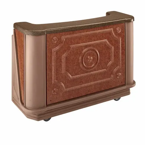 Cambro Cambro BAR650DSCP668 Cambar 80 lb. Ice Sink Brown 7-Bottle Speed Rail Portable Bar