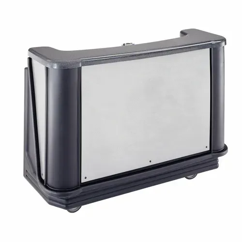 Cambro Cambro BAR650DSCP770 Cambar 80 lb. Ice Sink Black and Gray 7-Bottle Speed Rail Portable Bar