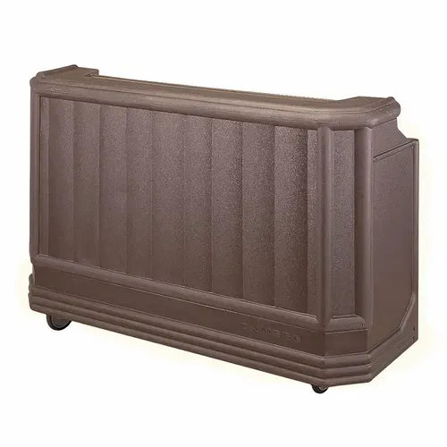 Cambro Cambro BAR730194 Cambar 80 lb. Center Ice Sink Brown 7-Bottle Speed Rail Portable Bar