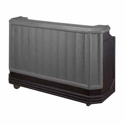 Cambro Cambro BAR730CP420 Cambar 80 lb. Center Ice Sink Black and Gray 7-Bottle Speed Rail Portable Bar