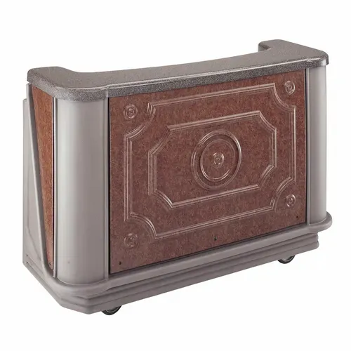 Cambro Cambro BAR730DS669 Cambar 80 lb. Center Ice Sink Black and Brown 7-Bottle Speed Rail Portable Bar